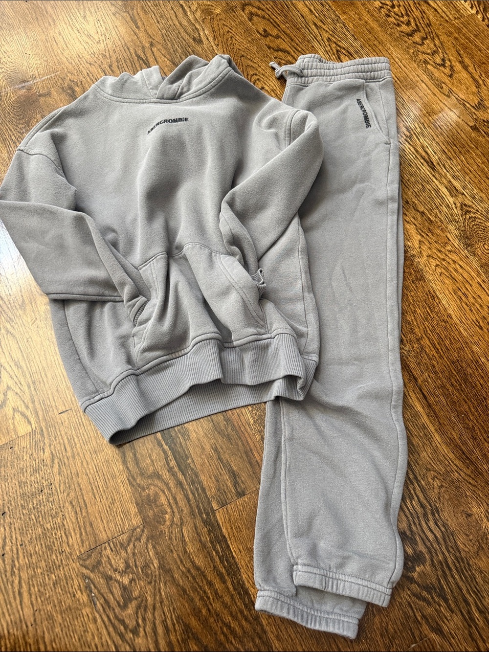 Abercrombie & Fitch Kids Gray Fleece Hoodie & Joggers Set